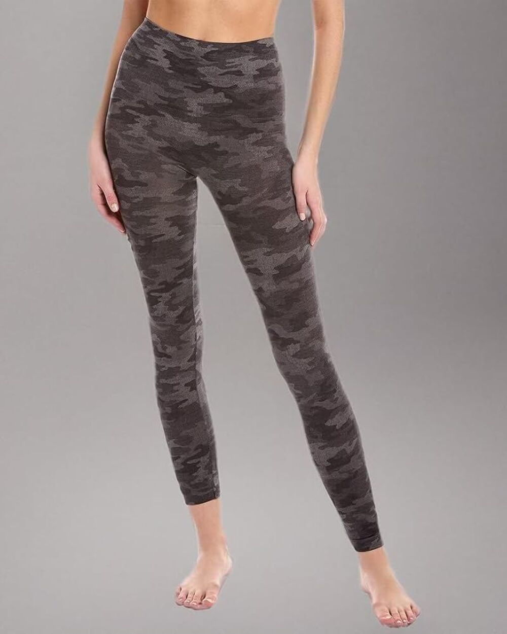 SPANX Camo High Rise Look At Me Now Seamless Leggings Gray Black XL NWT